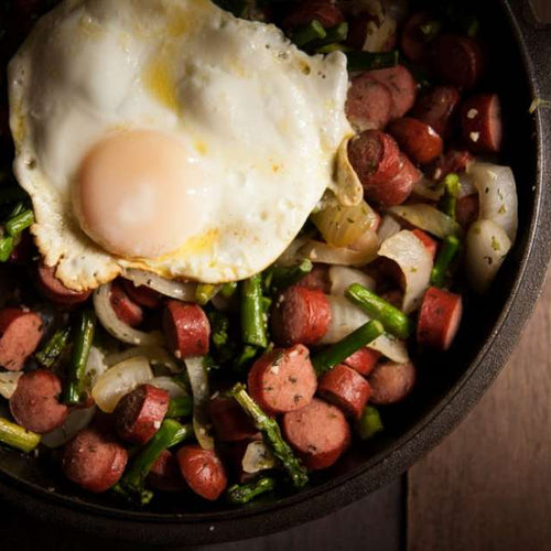 Paleo Breakfast Stir Fry with Hot Dogs