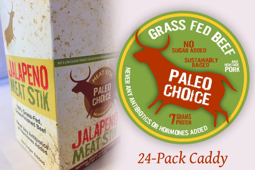 Paleo Choice Jalapeno Meat Sticks - 24PK Caddy