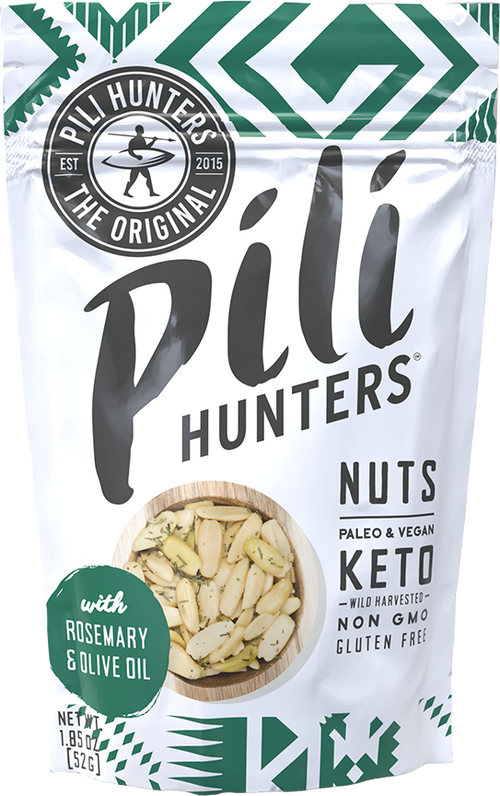 pili hunters rosemary and olive nuts front of package