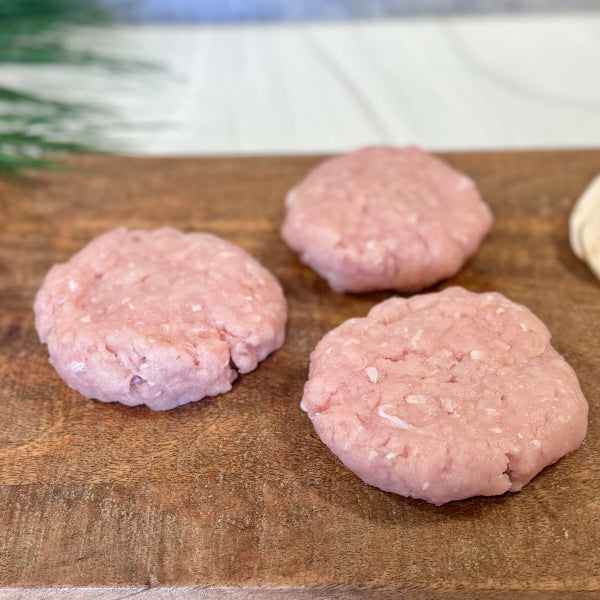 Gourmet Ground Rabbit Meat formed into patties