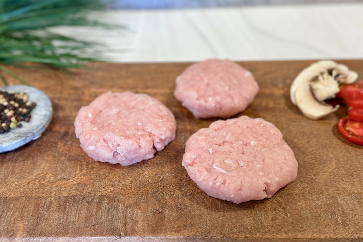 Gourmet Ground Rabbit Meat formed into patties