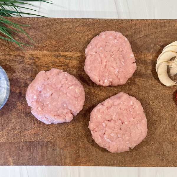 Gourmet Ground Rabbit Meat formed into patties