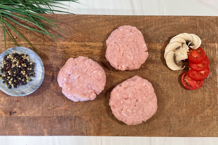 Gourmet Ground Rabbit Meat formed into patties