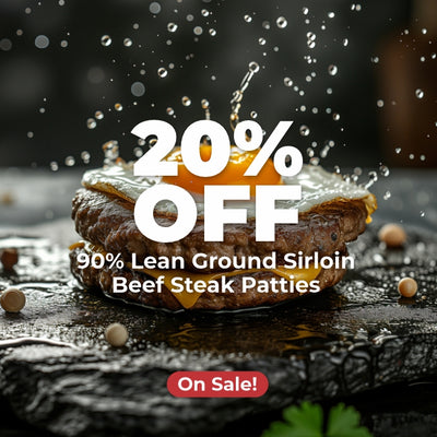 90% Lean Beef Ground Sirloin Steak Patties - 2 (8oz)