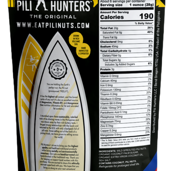 pili hunters nuts with coconut sugar nutrition facts