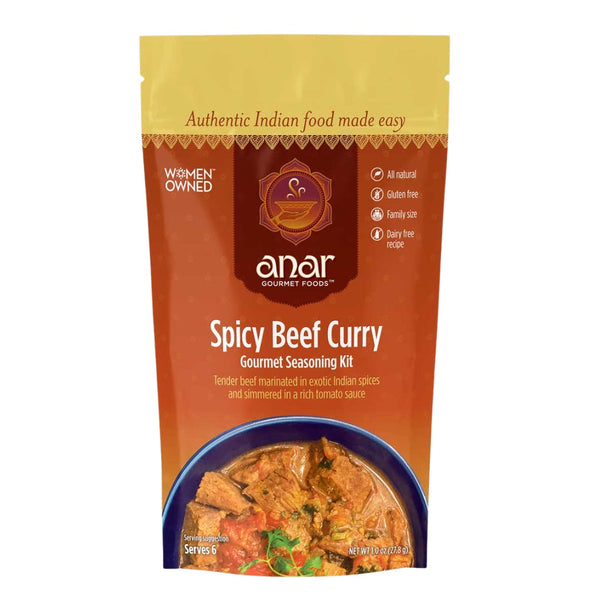 Spicy Beef Curry seasoning kit packaging with anar brand on a white background