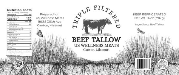 Triple Filtered Beef Tallow label
