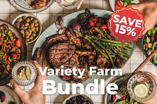 15% off variety farm bundle, steaks, beef, pork