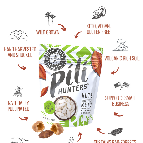 pili hunters nuts, keto, wild, sustainable