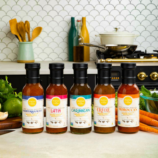 5-pack of mesa de vida all-natural meal starter sauces