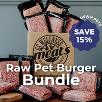 ground pet burger chubs