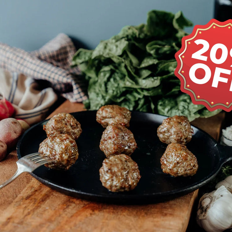 pastured pork meatballs, precooked