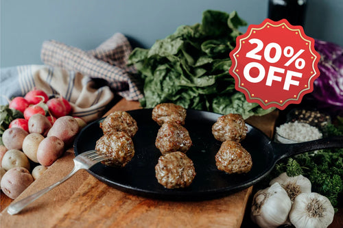 pastured pork meatballs, precooked