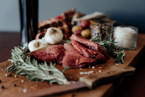 Grassfed Beef Sandwich Steaks on cutting board