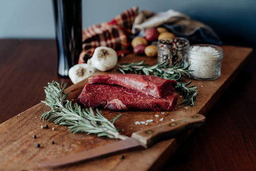 Grassfed Beef Sirloin Tip Steaks on board