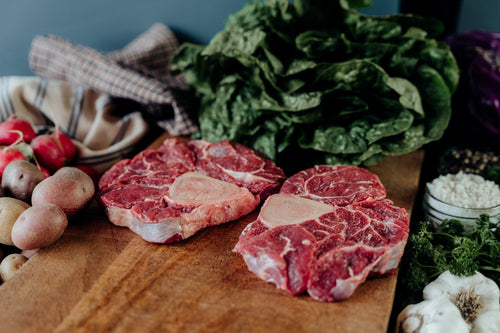 grassfed osso buco on plank