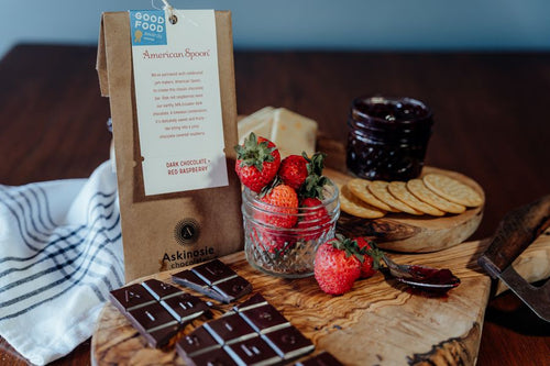 Askinosie hand crafted Dark Chocolate + Red Raspberry bar