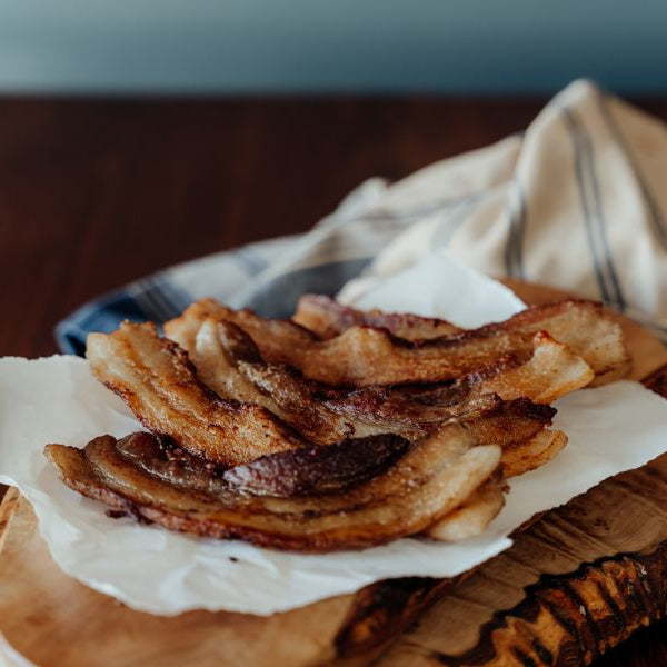 Sliced Fresh Side Pork DIY Bacon Cooked