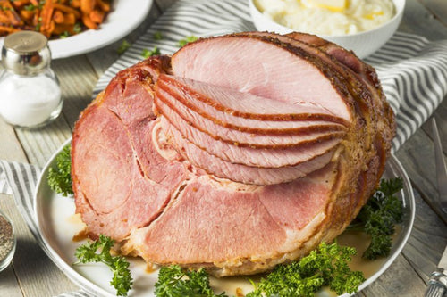 whole bone-in smoked ham, pastured pork